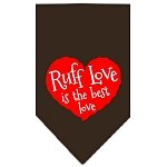 Love is a Four Leg Word Screen Print Bandana Cocoa Large