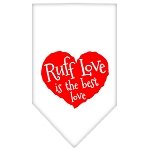 Ruff Love Screen Print Bandana White Large