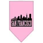 San Francisco Skyline Screen Print Bandana Light Pink Large