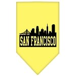 San Francisco Skyline Screen Print Bandana Yellow Large