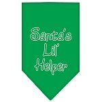Santa Lil Helper Screen Print Bandana Emerald Green Large
