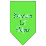 Santa Lil Helper Screen Print Bandana Lime Green Large