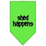 Shed Happens  Screen Print Bandana Lime Green Large