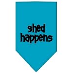 Shed Happens  Screen Print Bandana Turquoise Large