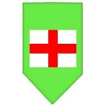 St. Georges Cross Screen Print Bandana Lime Green Large