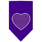 Purple Swiss Dot Heart Screen Print Bandana Purple Large