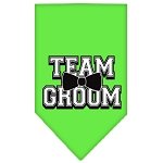 Team Groom Screen Print Bandana Lime Green Large