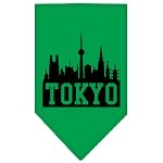 Tokyo Skyline Screen Print Bandana Emerald Green Large