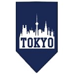 Tokyo Skyline Screen Print Bandana Navy Blue large