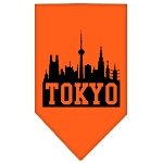 Tokyo Skyline Screen Print Bandana Orange Large