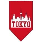 Tokyo Skyline Screen Print Bandana Red Large