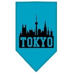 Tokyo Skyline Screen Print Bandana Turquoise Large