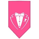 Tuxedo Screen Print Bandana Bright Pink Large
