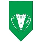 Tuxedo Screen Print Bandana Emerald Green Large