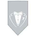 Tuxedo Screen Print Bandana Grey Large