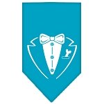 Tuxedo Screen Print Bandana Turquoise Large