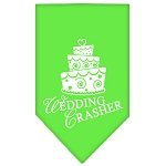 Wedding Crasher Screen Print Bandana Lime Green Large