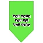 You Come, You Sit, You Stay Screen Print Bandana Lime Green Large