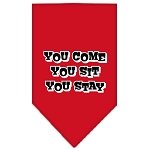 You Come, You Sit, You Stay Screen Print Bandana Red Large