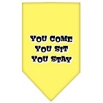 You Come, You Sit, You Stay Screen Print Bandana Yellow Large