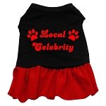 Local Celebrity Screen Print Dress Black with Red XXL (18)