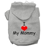 I Love My Mommy Screen Print Pet Hoodies Grey Size Lg (14)