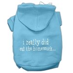 I really did eat the Homework Screen Print Pet Hoodies Baby Blue Size L (14)