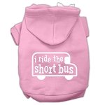 I ride the short bus Screen Print Pet Hoodies Light Pink Size L (14)
