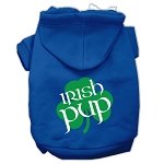Irish Pup Screen Print Pet Hoodies Blue Size Lg (14)