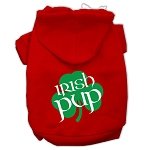 Irish Pup Screen Print Pet Hoodies Red Size Lg (14)