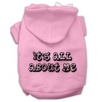 It's All About Me Screen Print Pet Hoodies Light Pink Size Lg (14)