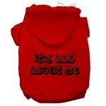 It's All About Me Screen Print Pet Hoodies Red Size Lg (14)