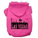 Las Vegas Skyline Screen Print Pet Hoodies Bright Pink Size Lg (14)