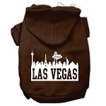 Las Vegas Skyline Screen Print Pet Hoodies Brown Size Lg (14)