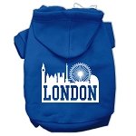 London Skyline Screen Print Pet Hoodies Blue Size Lg (14)