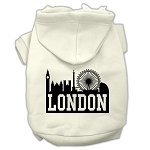 London Skyline Screen Print Pet Hoodies Cream Size Lg (14)