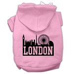 London Skyline Screen Print Pet Hoodies Light Pink Size Lg (14)