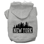 New York Skyline Screen Print Pet Hoodies Grey Size Lg (14)