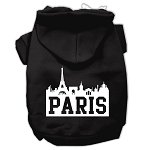 Paris Skyline Screen Print Pet Hoodies Black Size Lg (14)