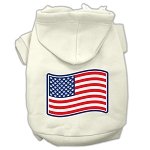 Paws and Stripes Screen Print Pet Hoodies Cream Size L (14)
