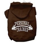 Personal Trainer Screen Print Pet Hoodies Brown Size Lg (14)