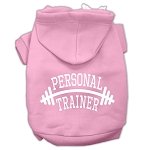 Personal Trainer Screen Print Pet Hoodies Light Pink Size Lg (14)