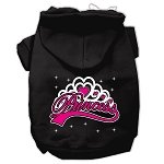 I'm a Princess Screen Print Pet Hoodies Black Size Lg (14)