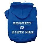 Property of North Pole Screen Print Pet Hoodies Blue Size L (14)