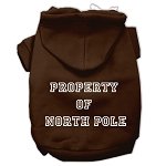Property of North Pole Screen Print Pet Hoodies Brown Size L (14)