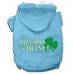 Proud to be Irish Screen Print Pet Hoodies Baby Blue Size Lg (14)