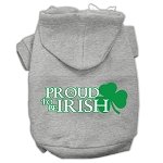 Proud to be Irish Screen Print Pet Hoodies Grey Size Lg (14)