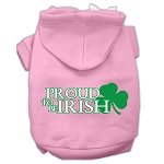 Proud to be Irish Screen Print Pet Hoodies Light Pink Size Lg (14)