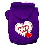 Puppy Love Screen Print Pet Hoodies Purple Size Lg (14)