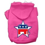 Republican Screen Print Pet Hoodies Bright Pink Size Lg (14)